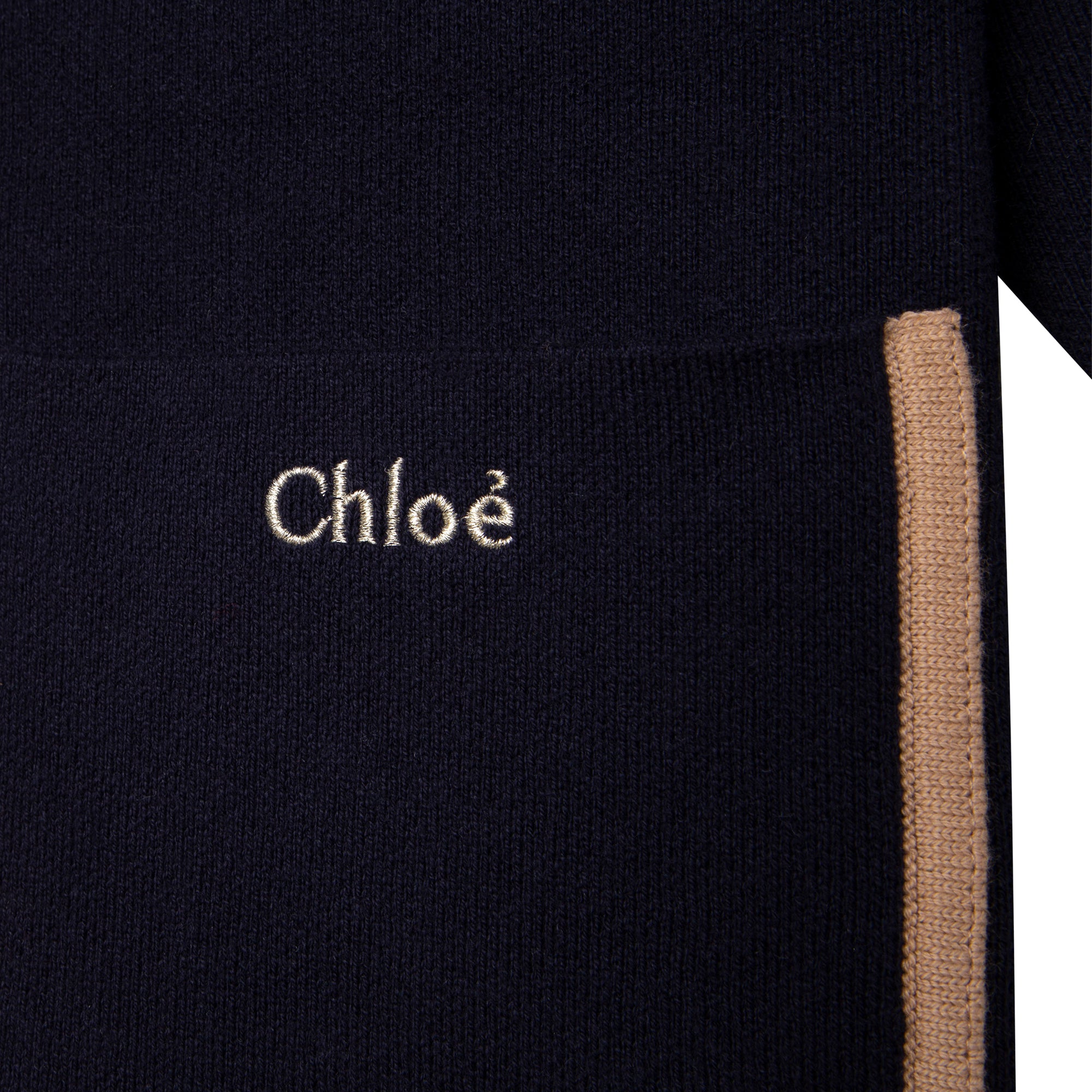 Girls Navy Logo Knit Coat