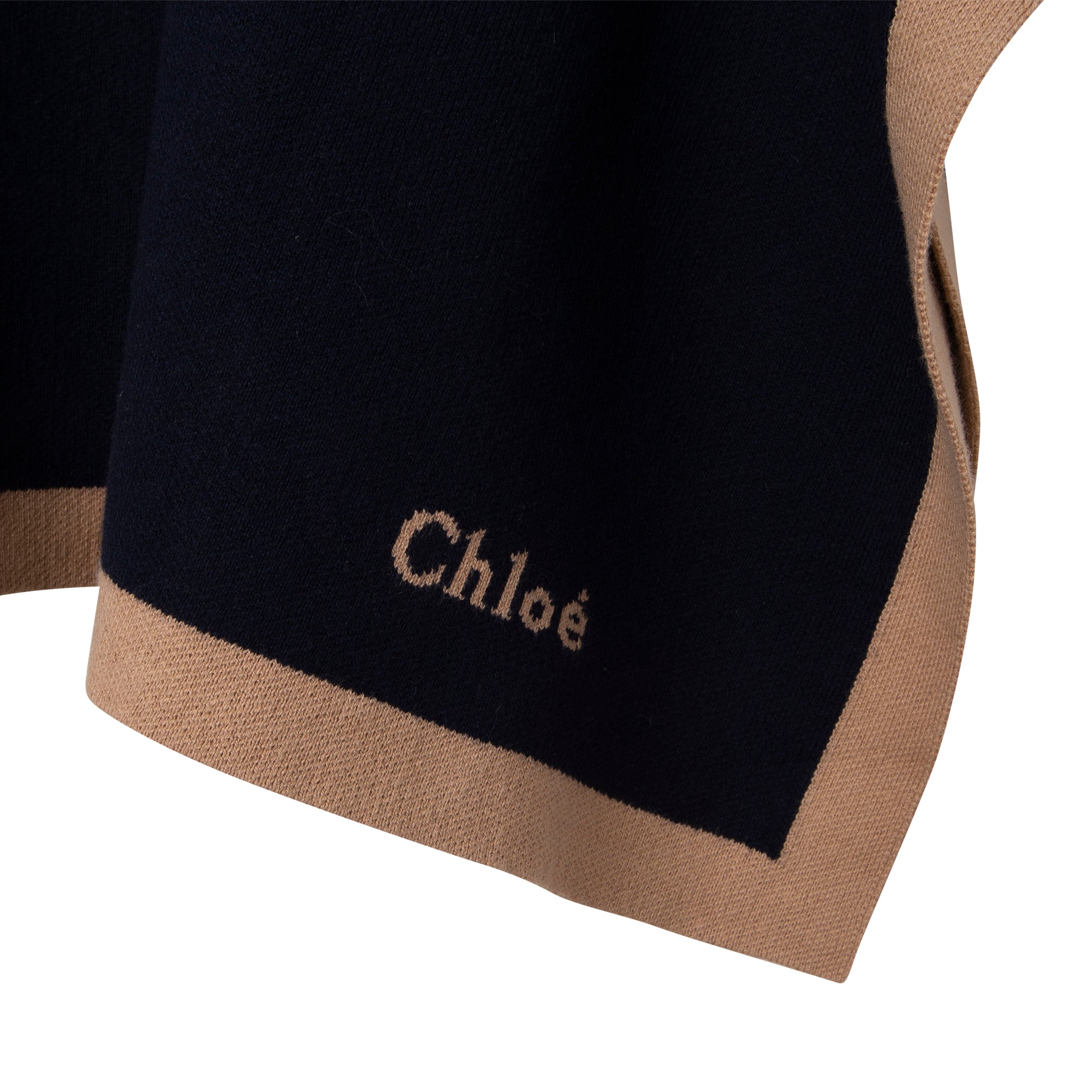 Girls Navy Knit Cape