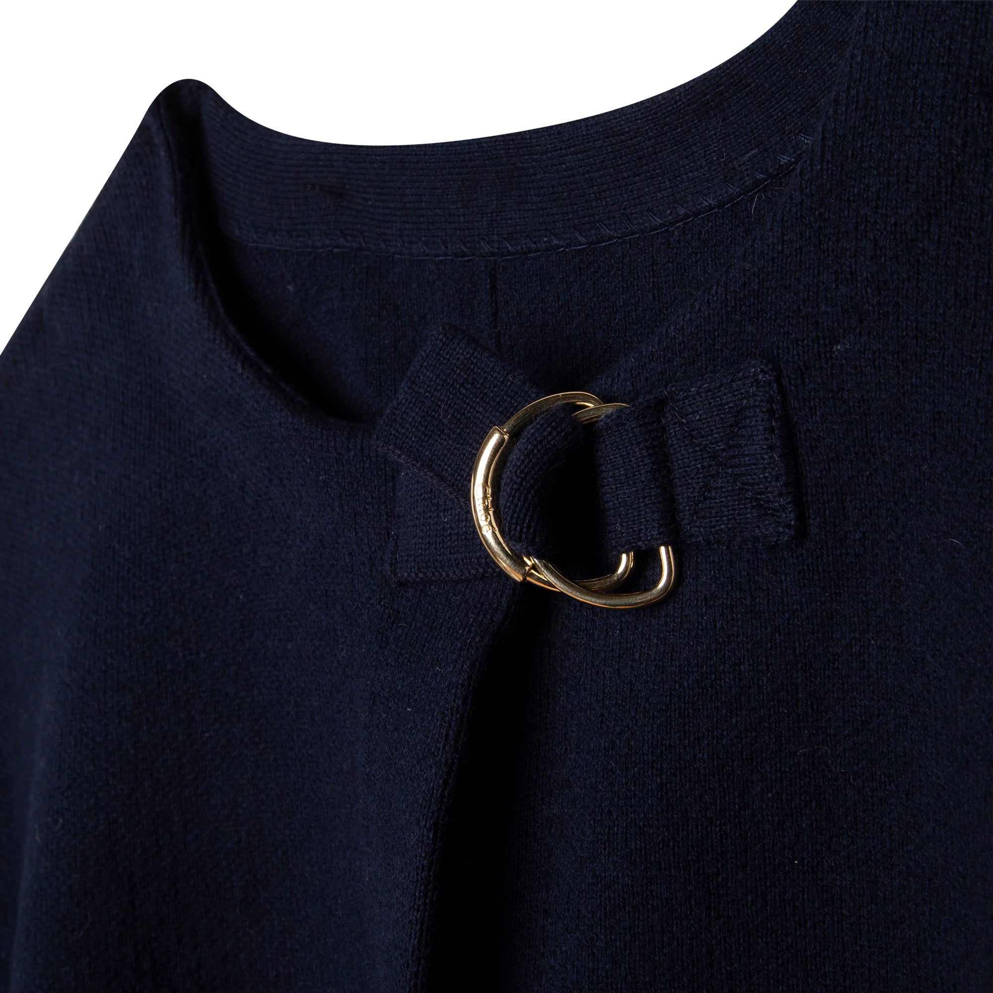 Girls Navy Knit Cape