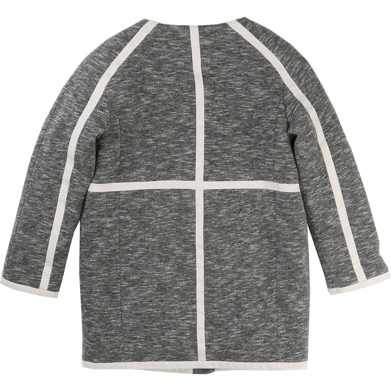 Girls Dark Grey Collarless Cotton Coat - CÉMAROSE | Children's Fashion Store - 2