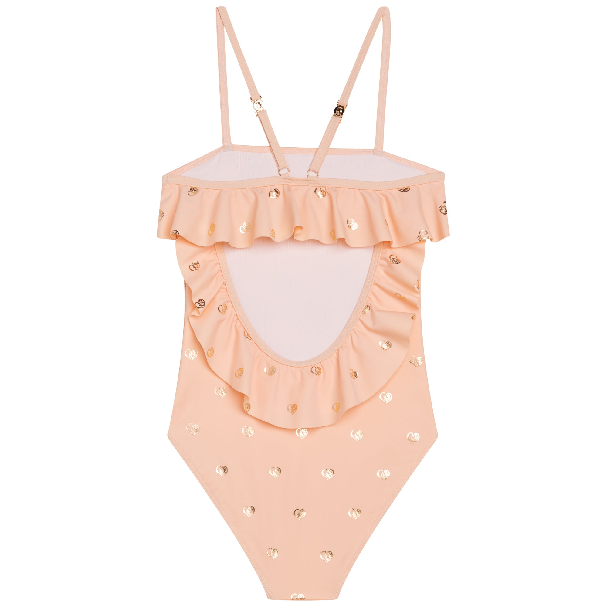 Girls Light Pink Logo Swimsuit