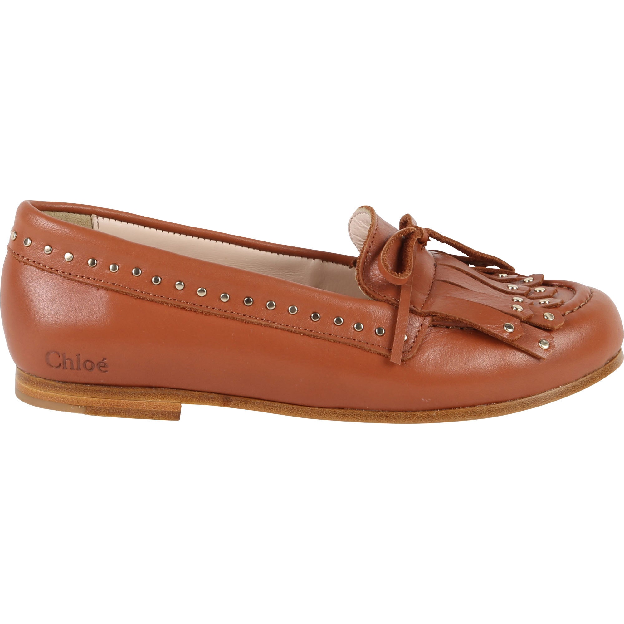 Girls Brown Tassel Cuir Shoes