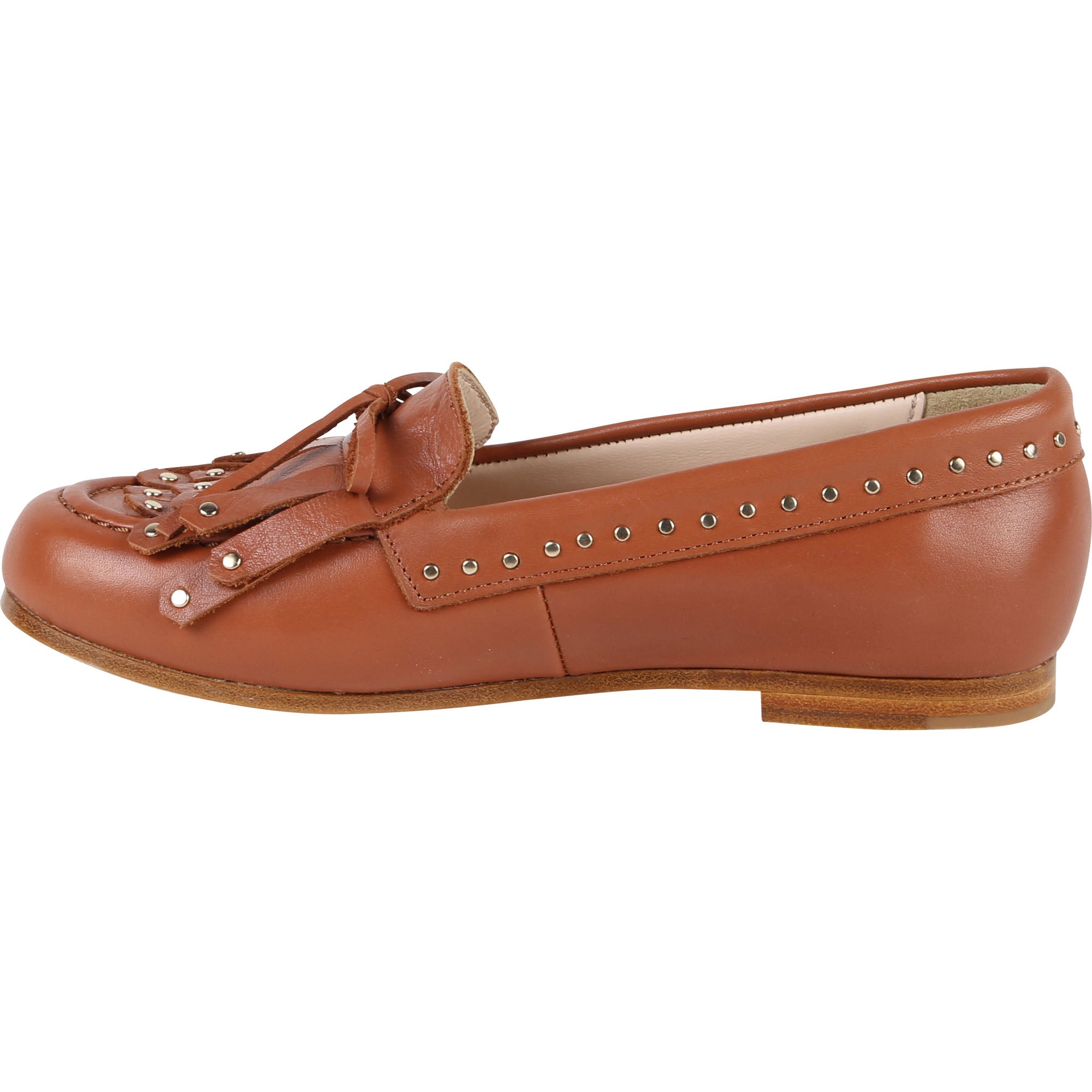 Girls Brown Tassel Cuir Shoes