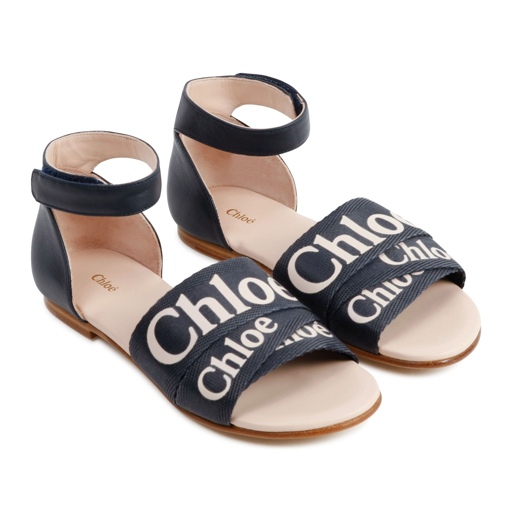 Girls Blue Logo Sandals