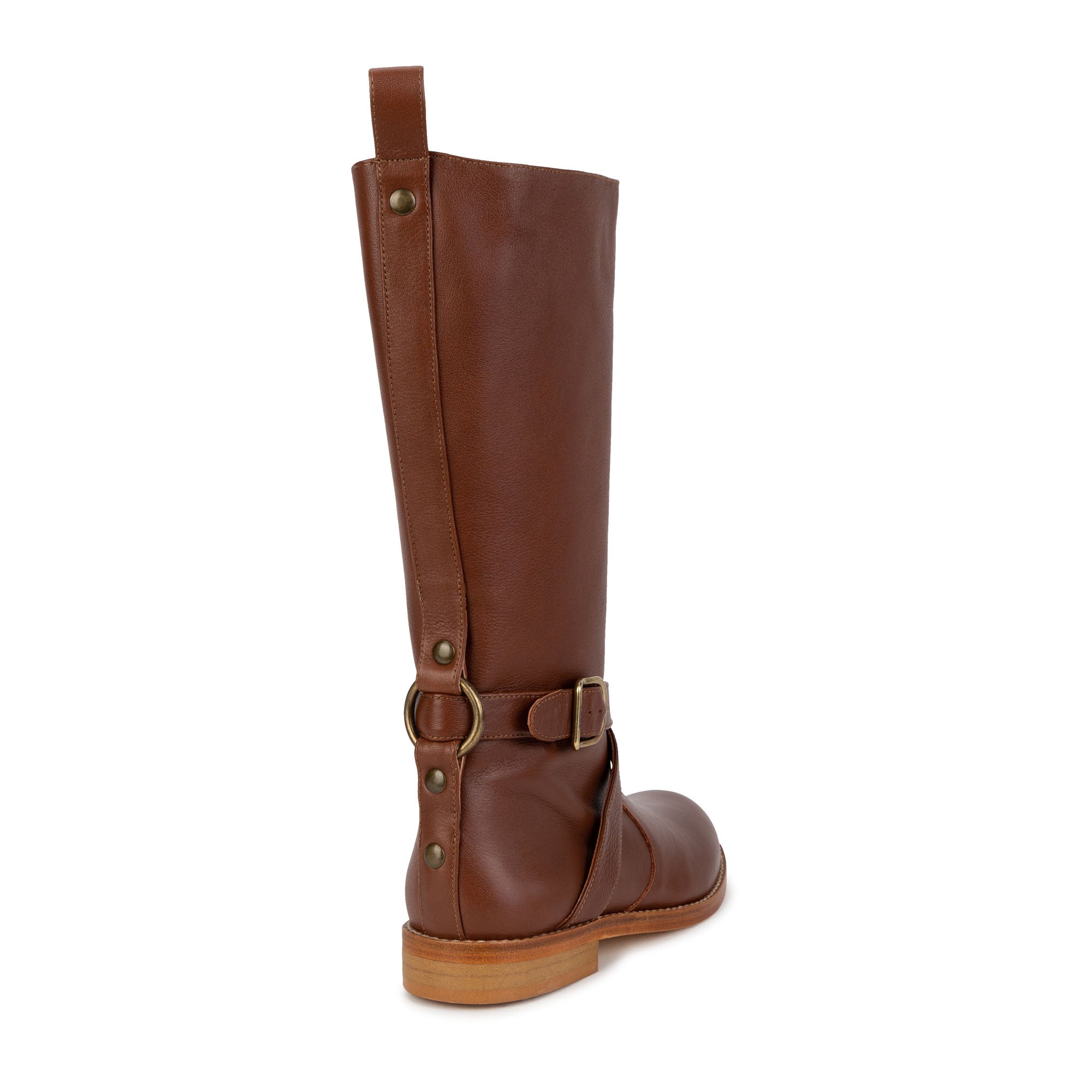 Girls Brown Leather Long Boots