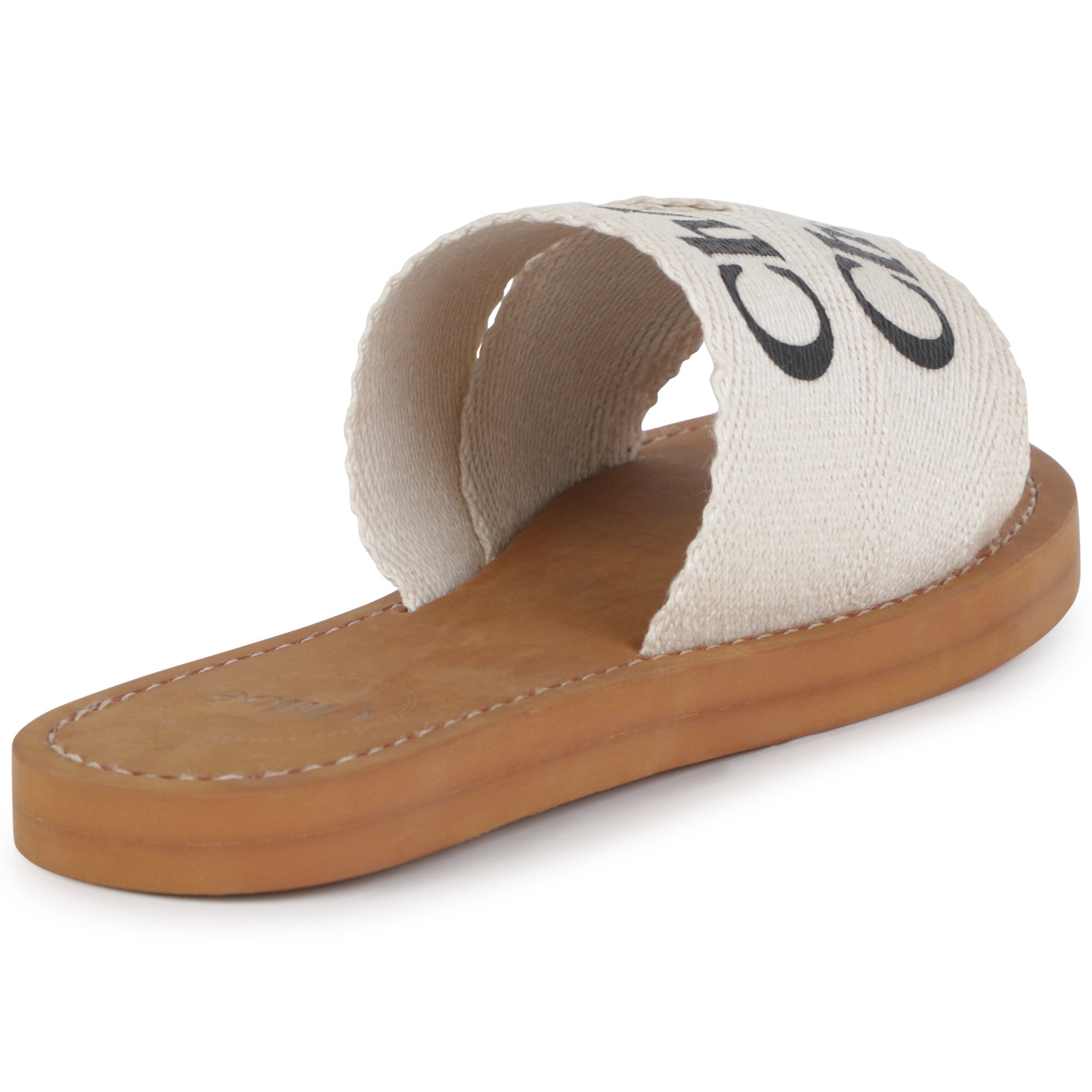 Girls White Logo Canvas Sandals