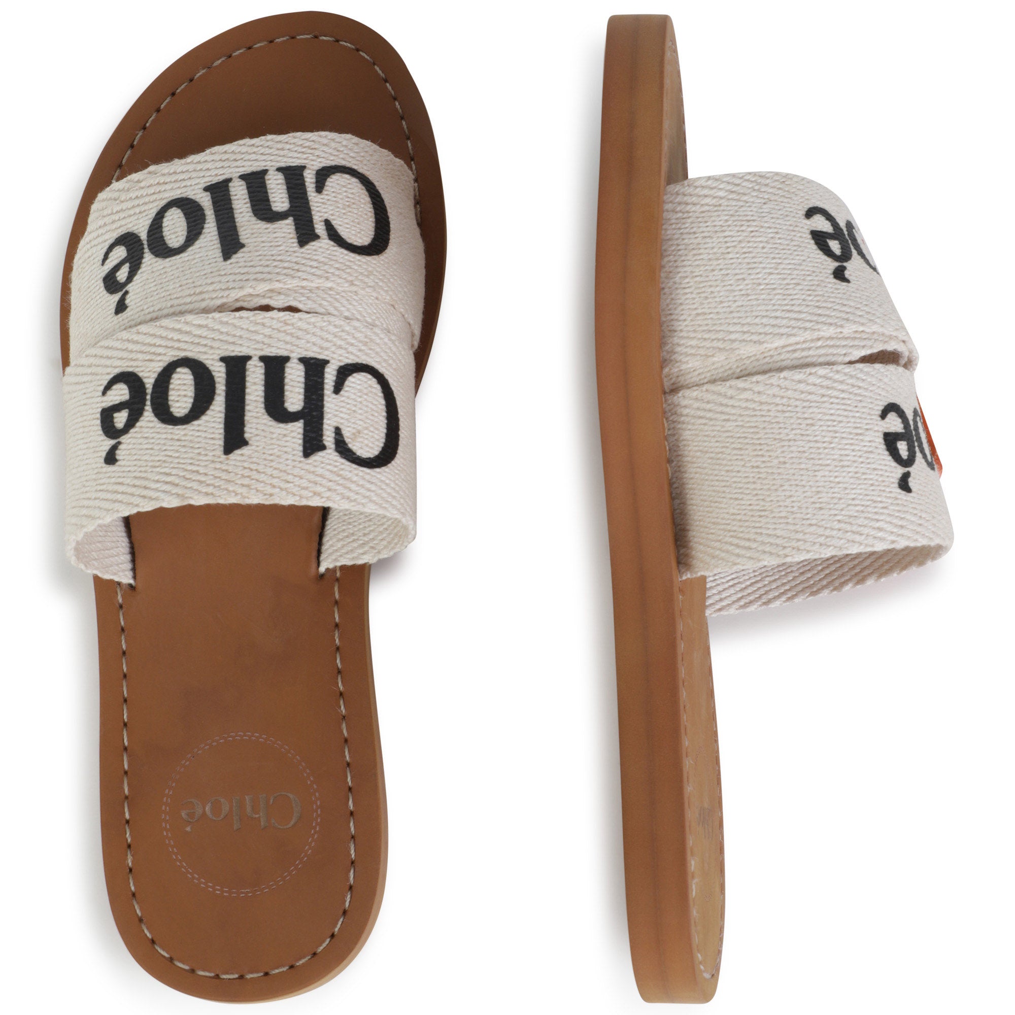 Girls White Logo Canvas Sandals