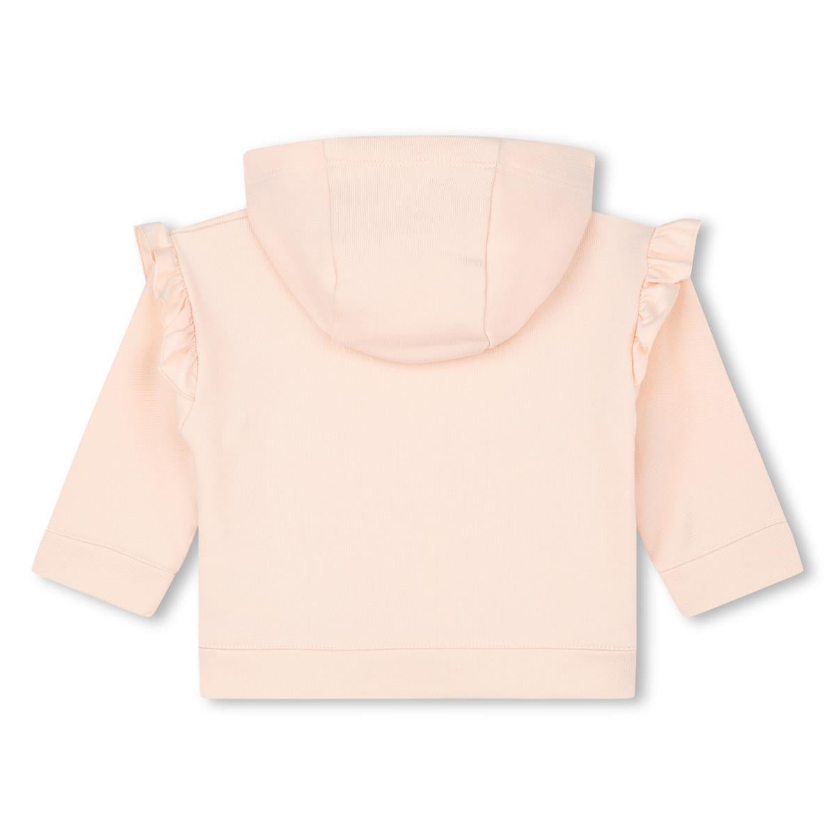 Baby Girls Light Pink Cotton Zip-Up Top