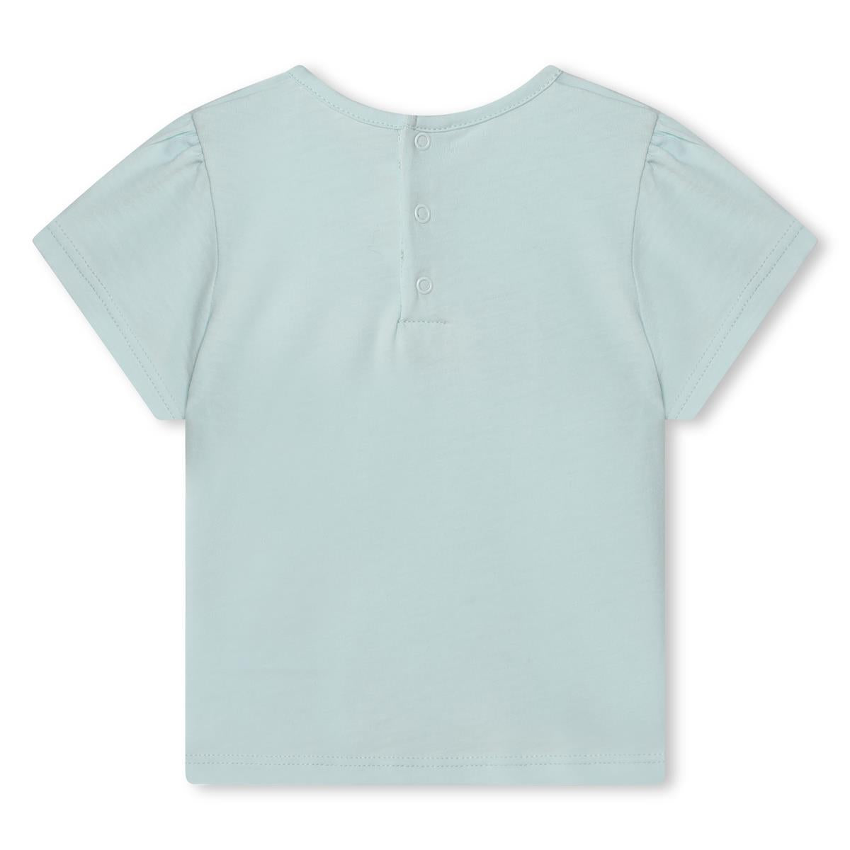 Girls Light Blue Cotton T-Shirt