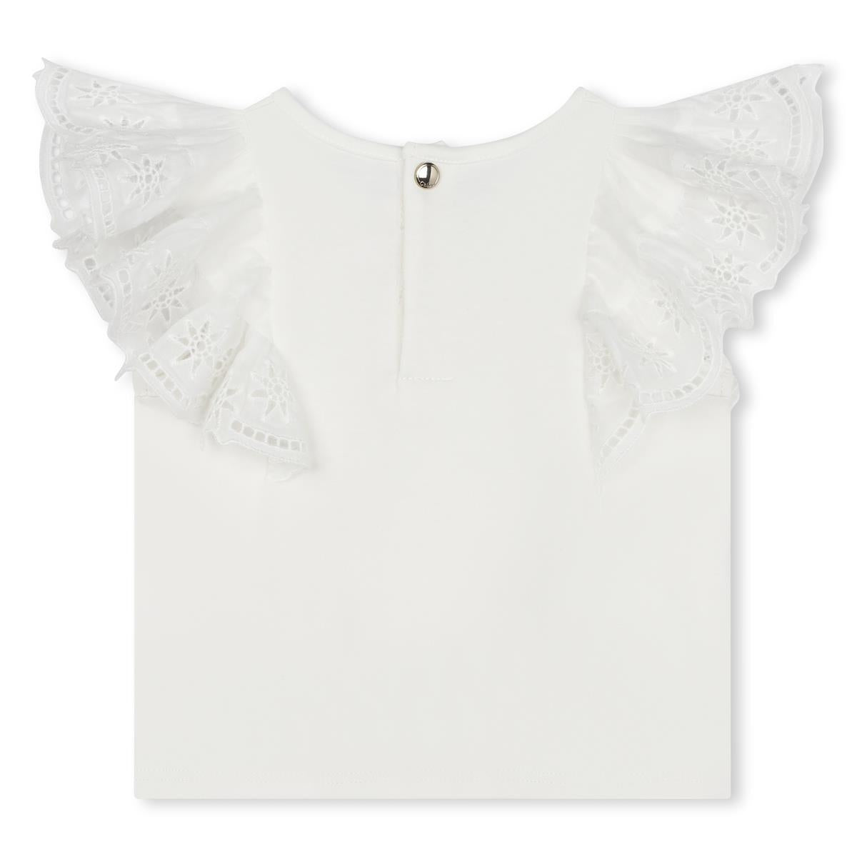 Baby Girls White Embroidered Cotton Top
