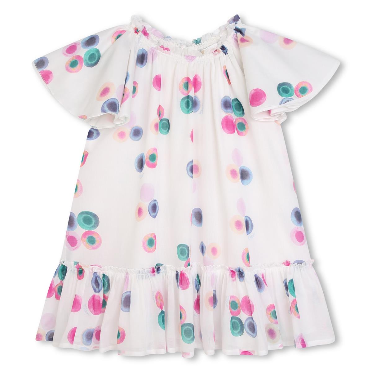 Girls White Cotton Dress