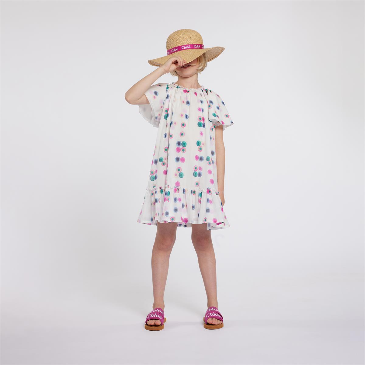Girls White Cotton Dress