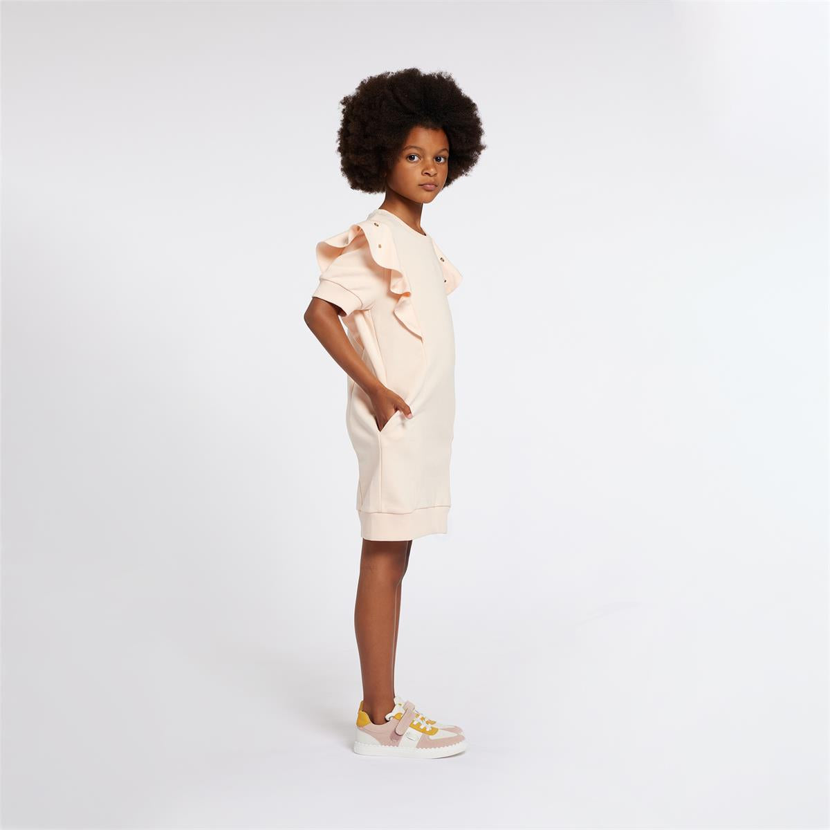 Girls Light Pink Cotton Dress