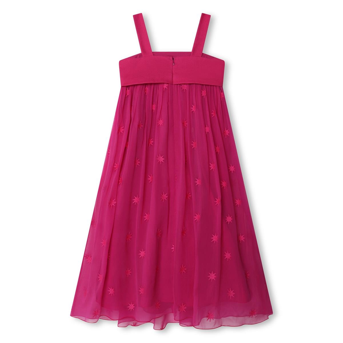 Girls Fuchsia Embroidered Dress
