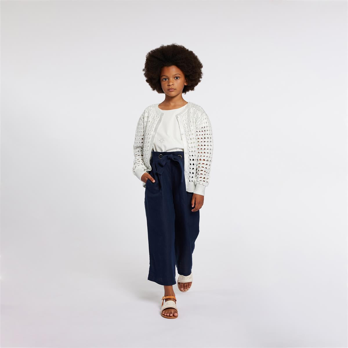 Girls White Cotton Top