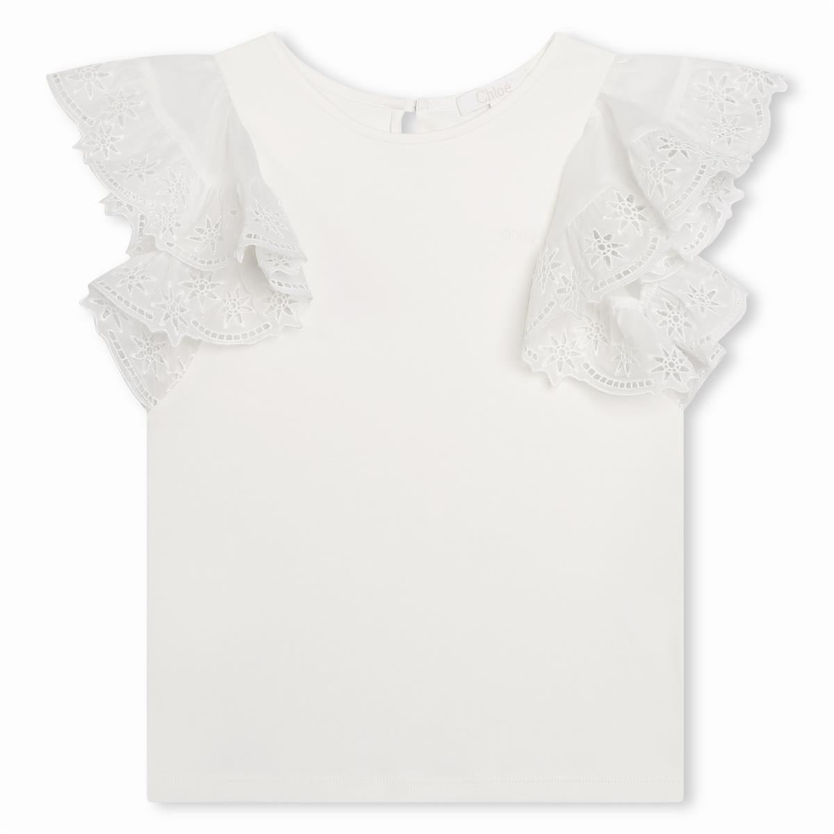 Girls White Cotton Top