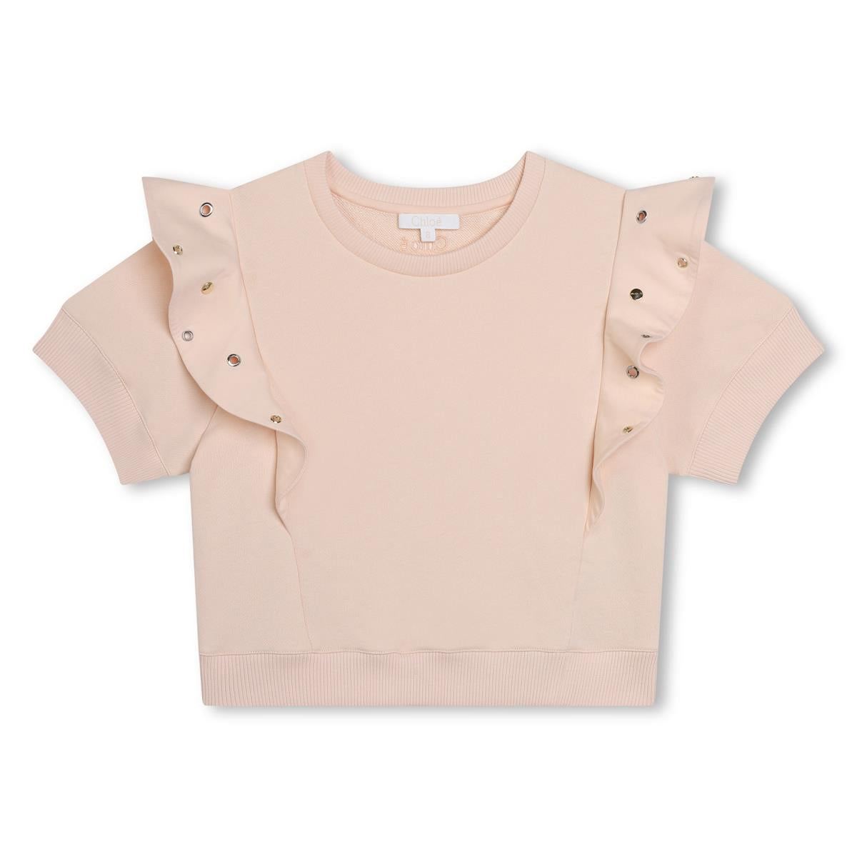 Girls Light Pink Cotton Sweatshirt