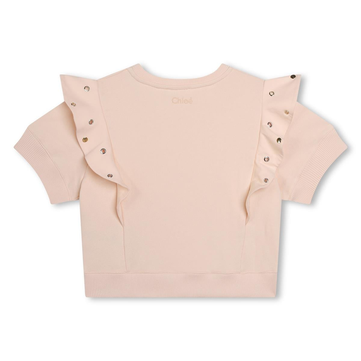 Girls Light Pink Cotton Sweatshirt