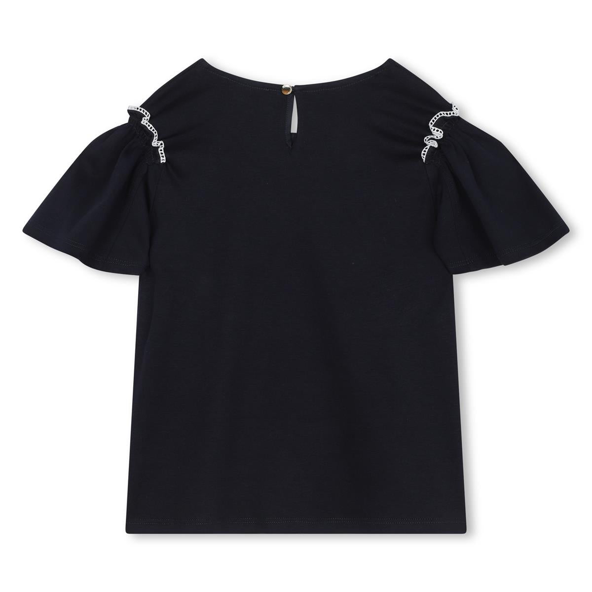 Girls Blue Cotton T-Shirt