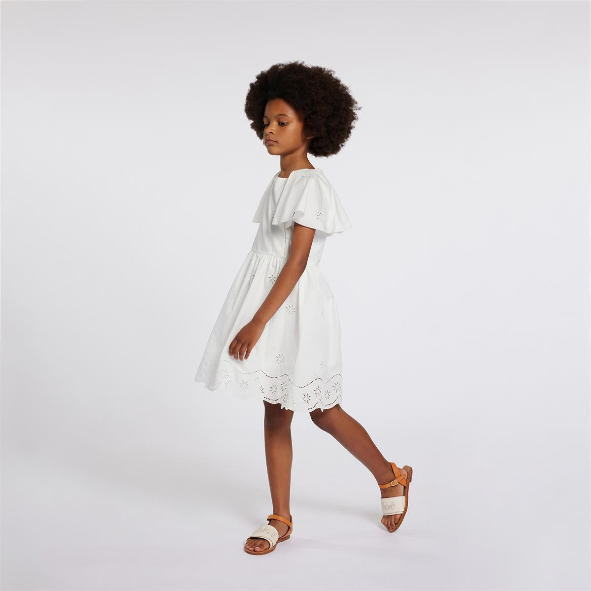 Girls White Logo Sandals