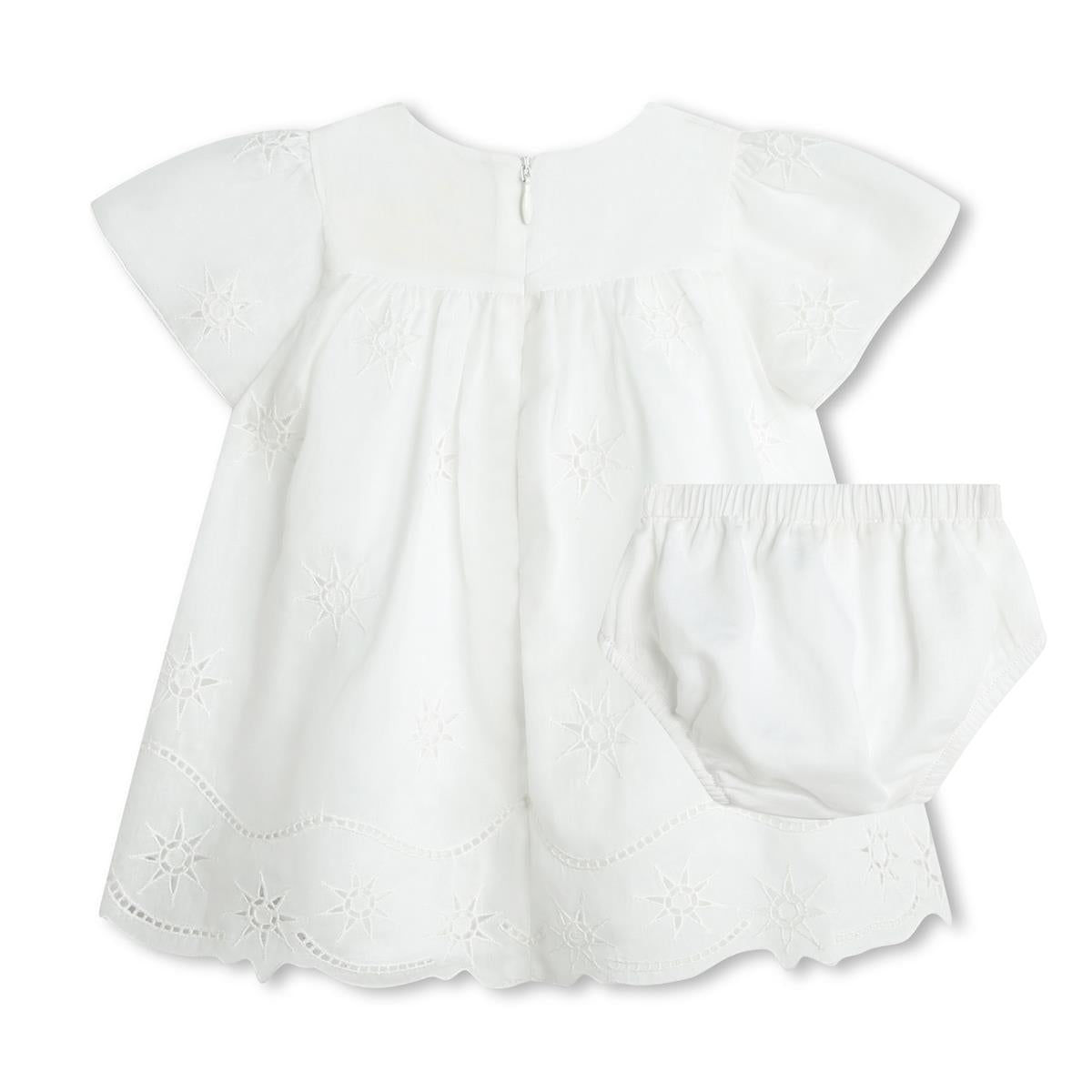 Baby Girls White Cotton Dress Set