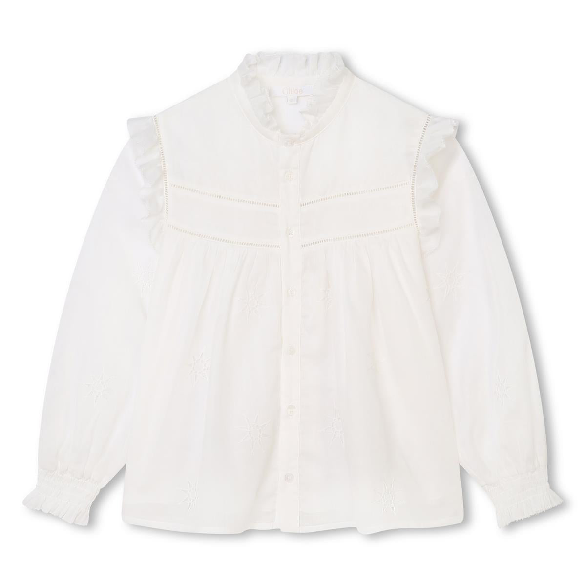 Girls White Cotton Shirt