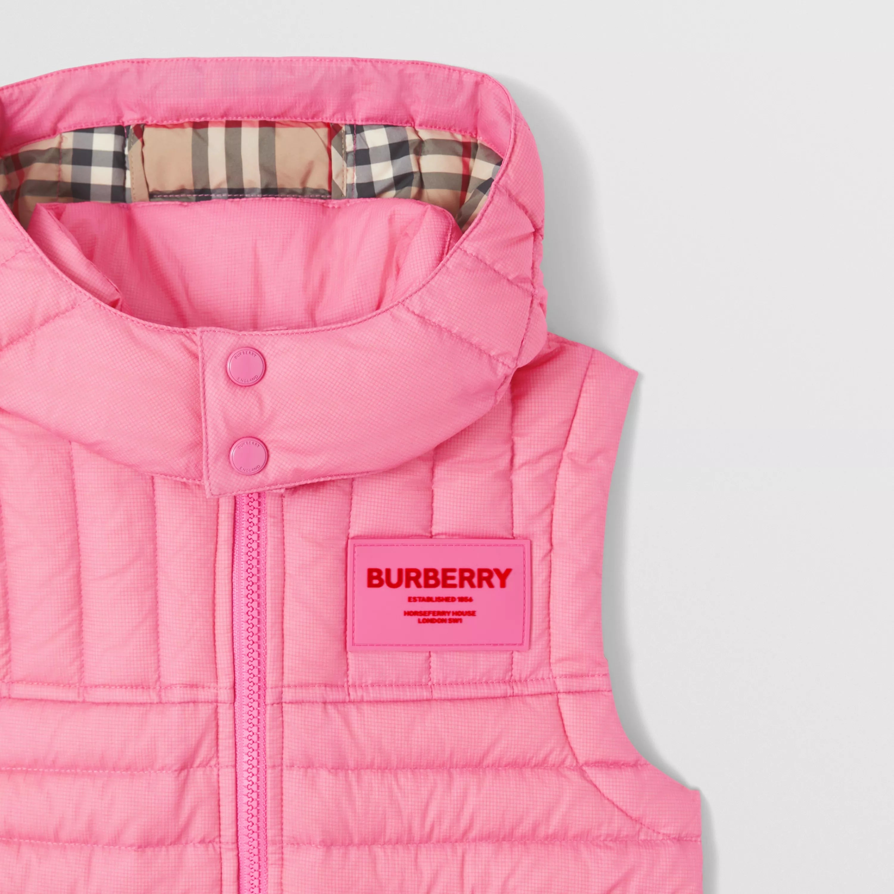 Girls Pink Padded Down Gilet