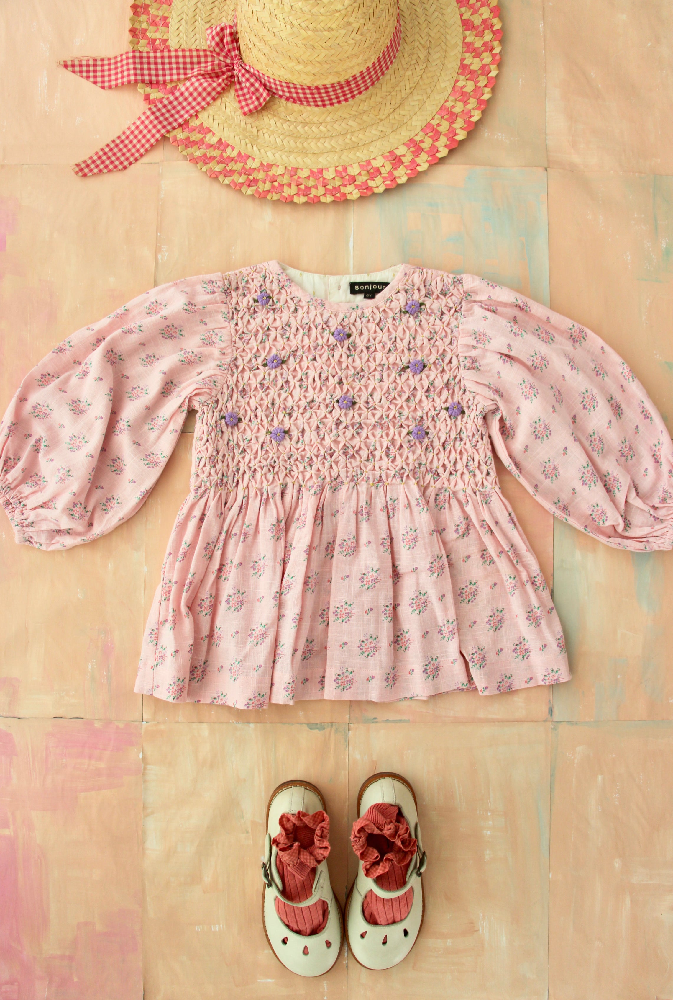 Girls Pink Floral Top