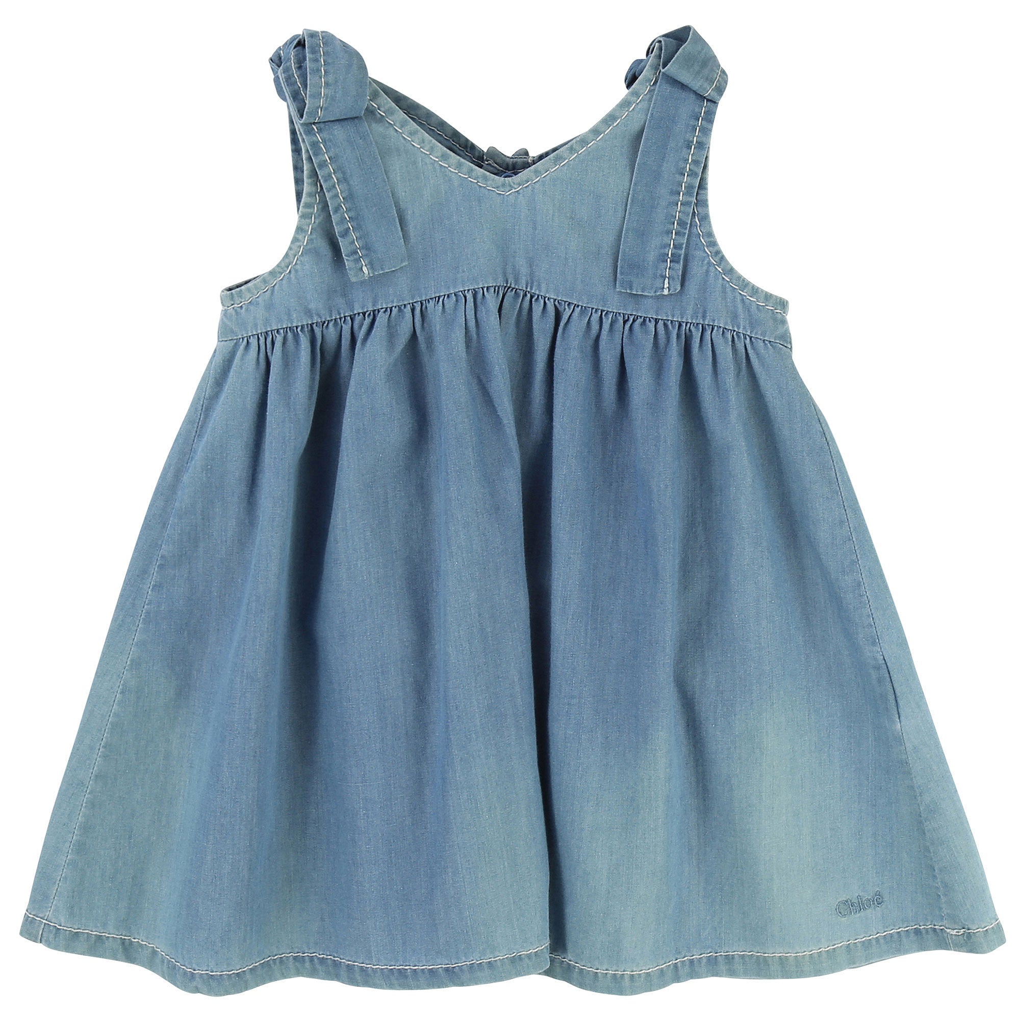 Baby Girls Blue Chambray Dress - CÉMAROSE | Children's Fashion Store