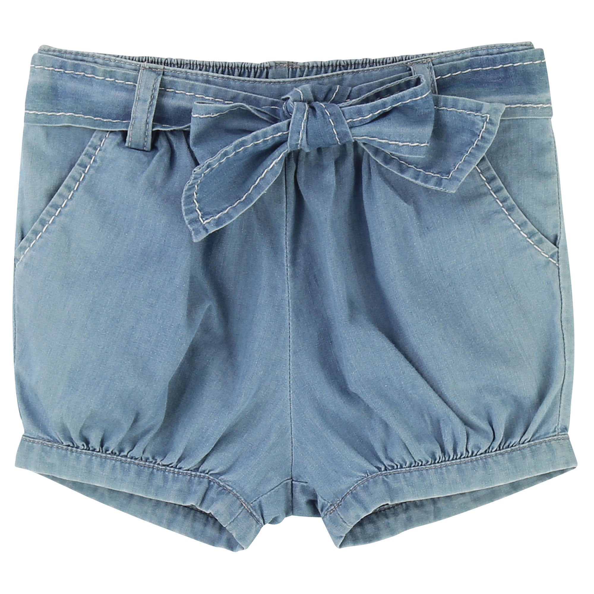 Baby Girls Blue Chambray Shorts - CÉMAROSE | Children's Fashion Store