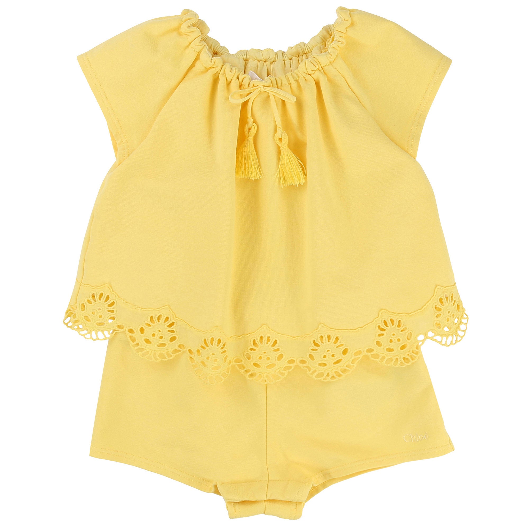 Baby Girls Yellow Layered Playsuit - CÉMAROSE | Children's Fashion Store
