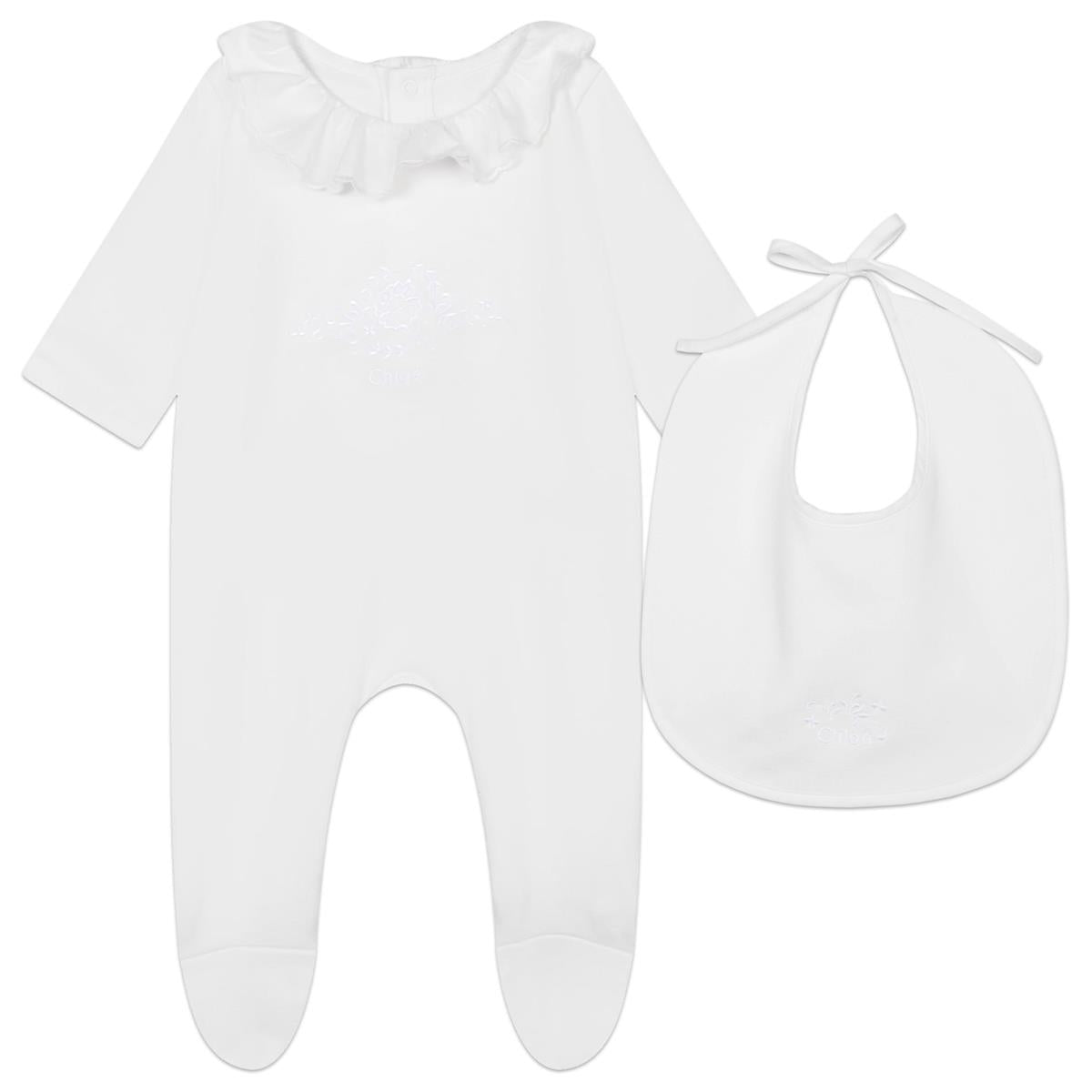 Baby Girls White Babysuit Set (2 Pack)