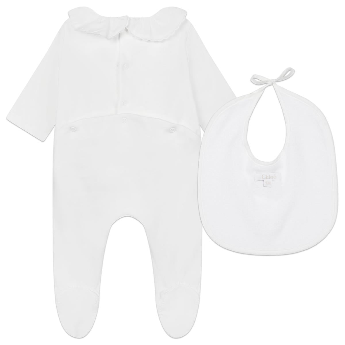 Baby Girls White Babysuit Set (2 Pack)