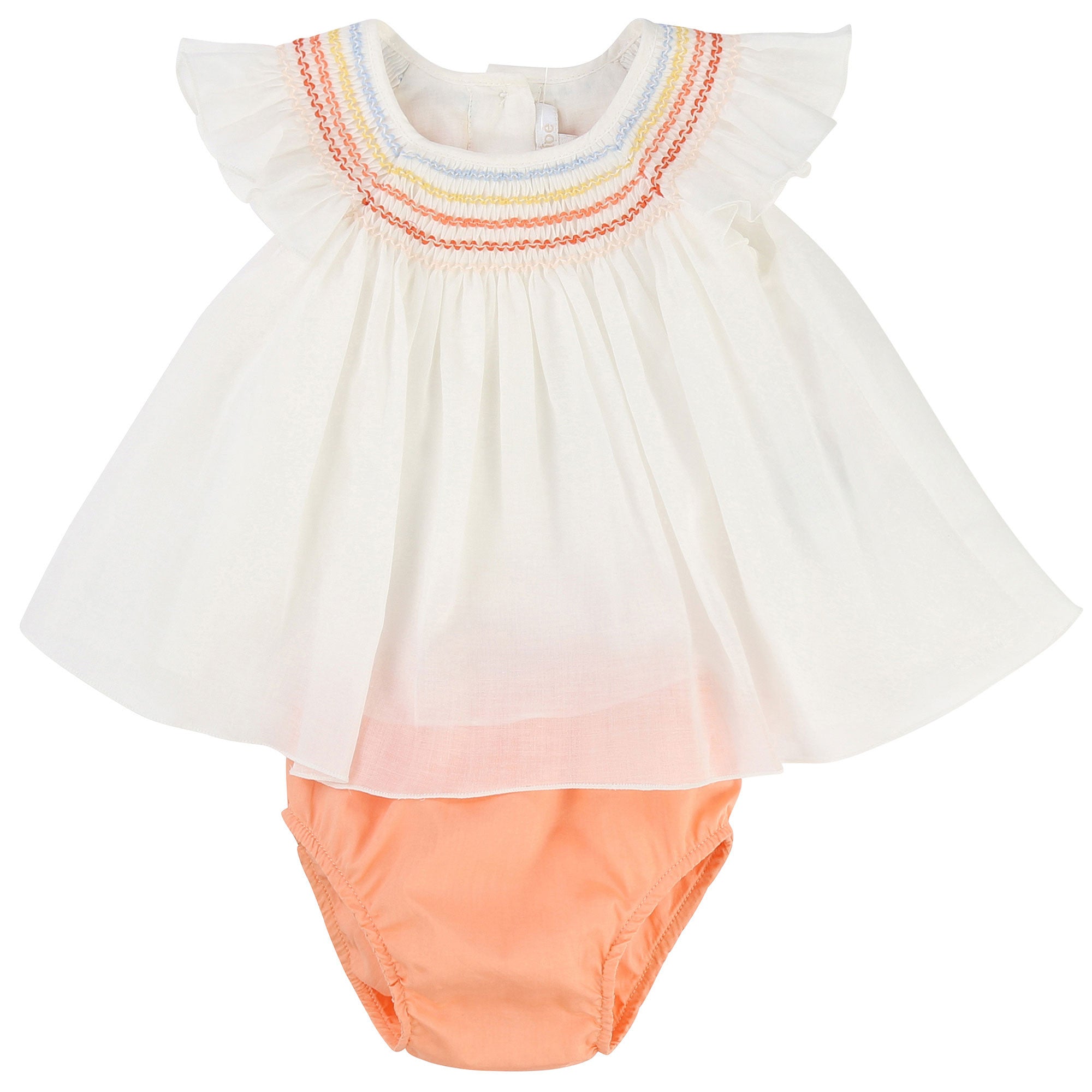 Baby Girls Peach Hand Smocked Dress - CÉMAROSE | Children's Fashion Store