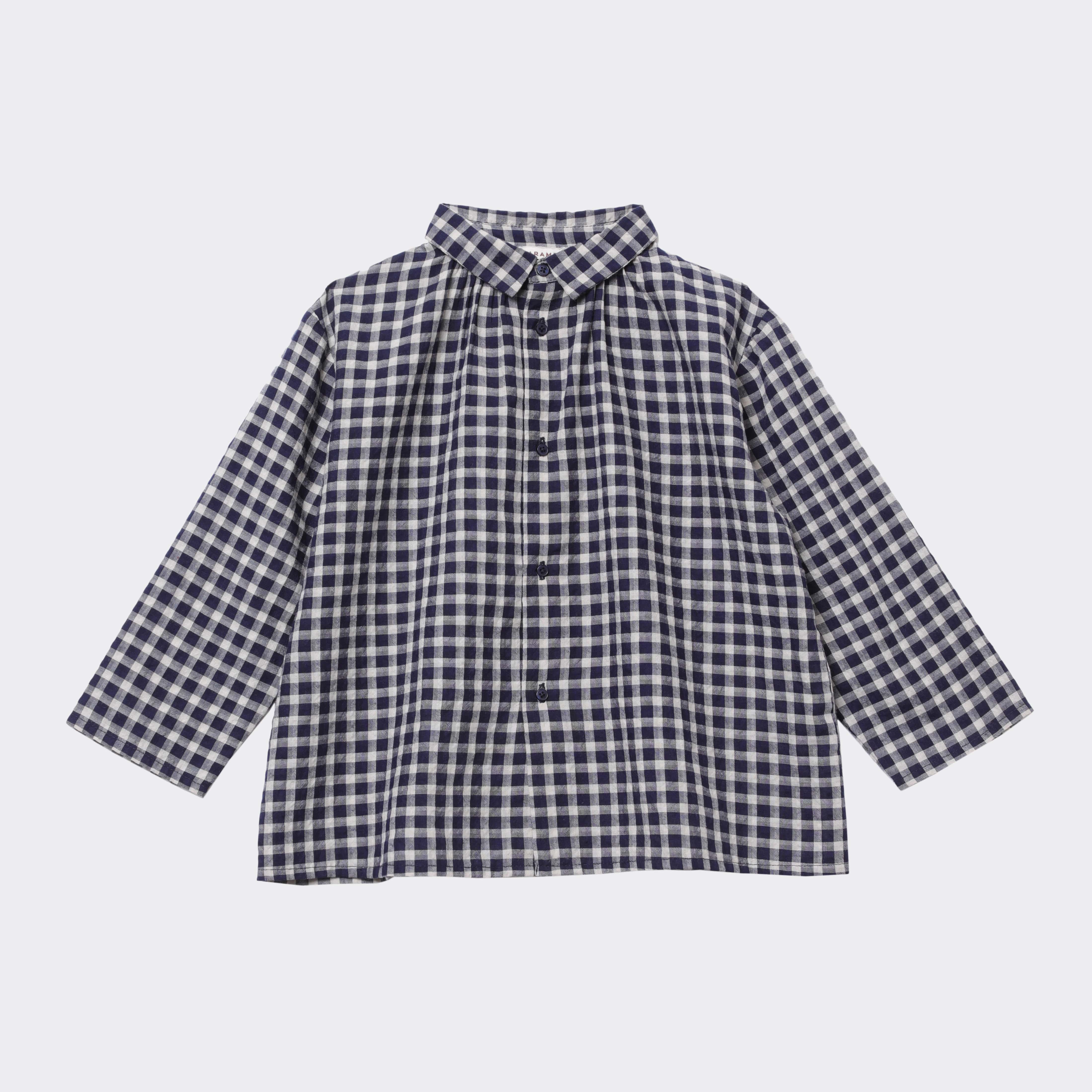 Girls Blue Check Cotton Shirt