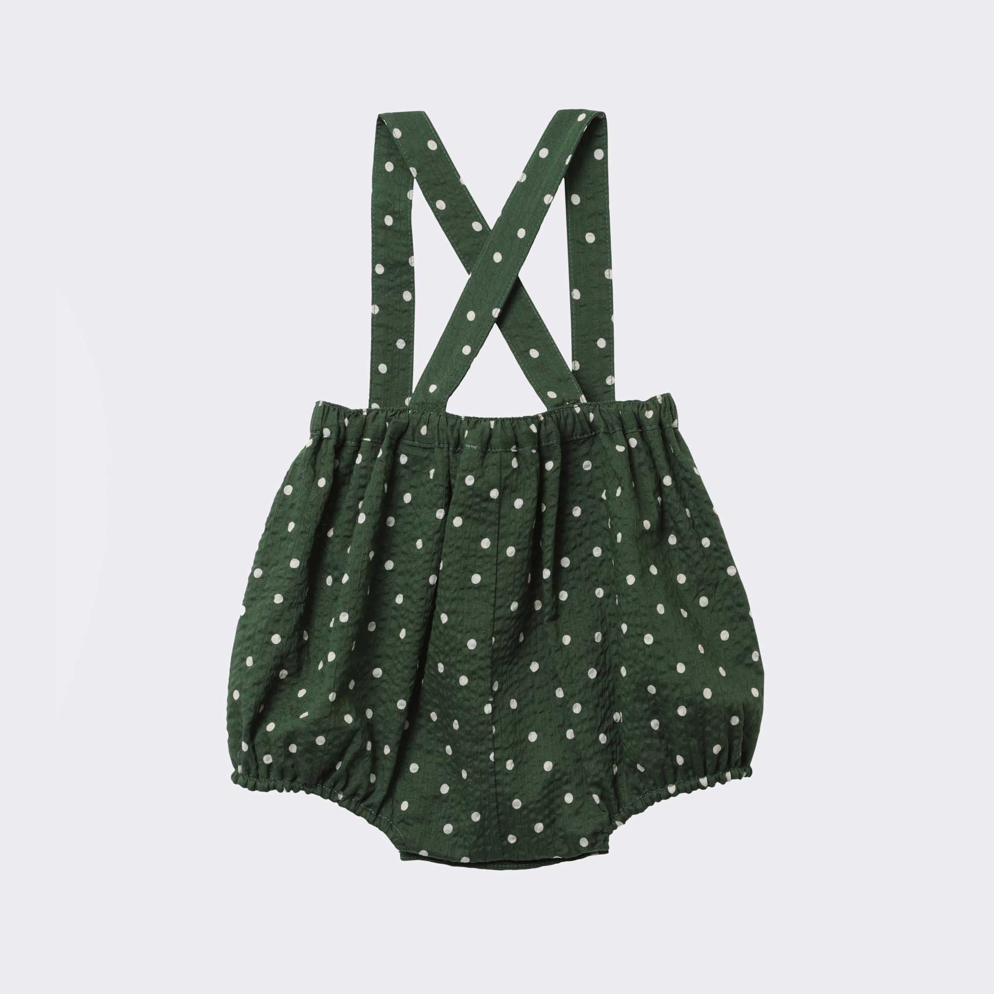 Baby Girls Green Dots Cotton Shorts