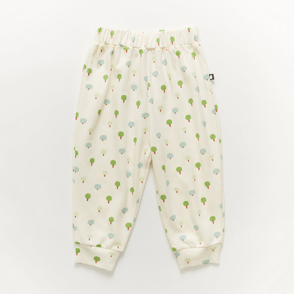 Boys & Girls White Printed Cotton Trousers