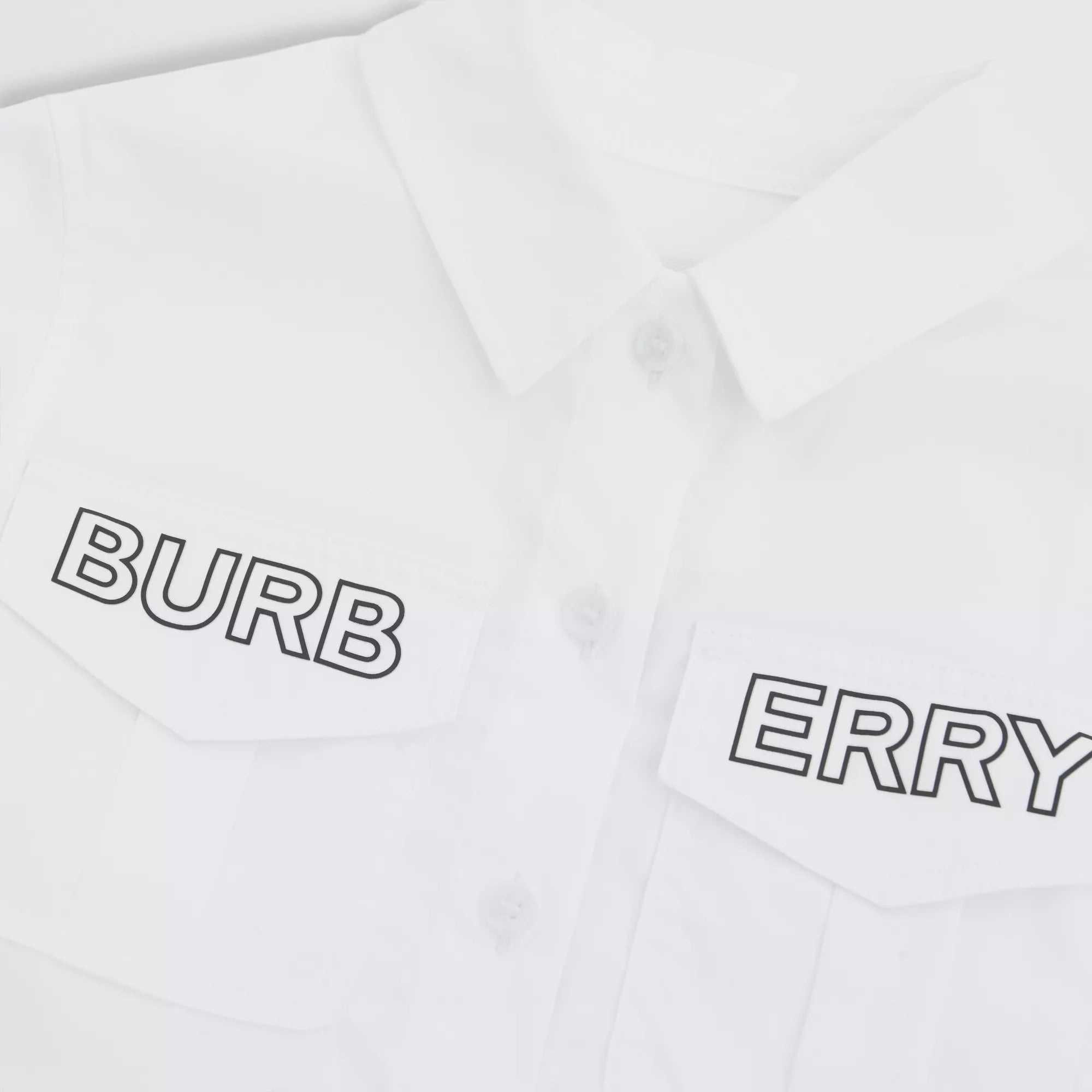 Girls White Logo Cotton Dress