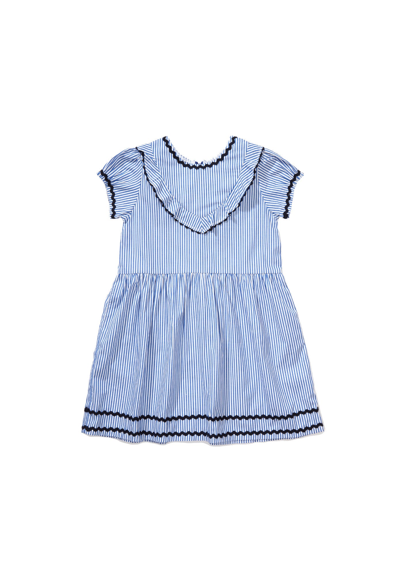 Girls Blue Striped Dress