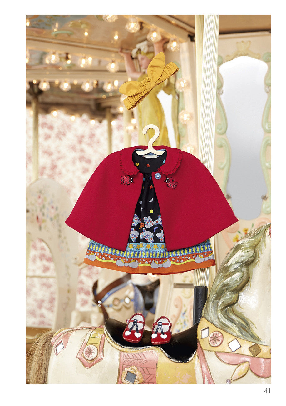 Baby Girls Red Wool Cape With Embroidered  Coccinella Trims - CÉMAROSE | Children's Fashion Store - 4
