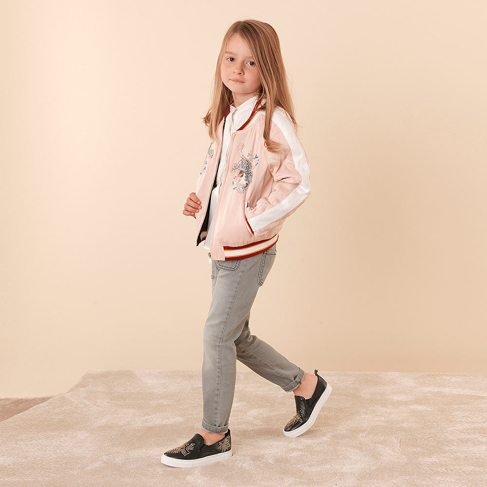 Girls Pink & Black Reversible Jacket