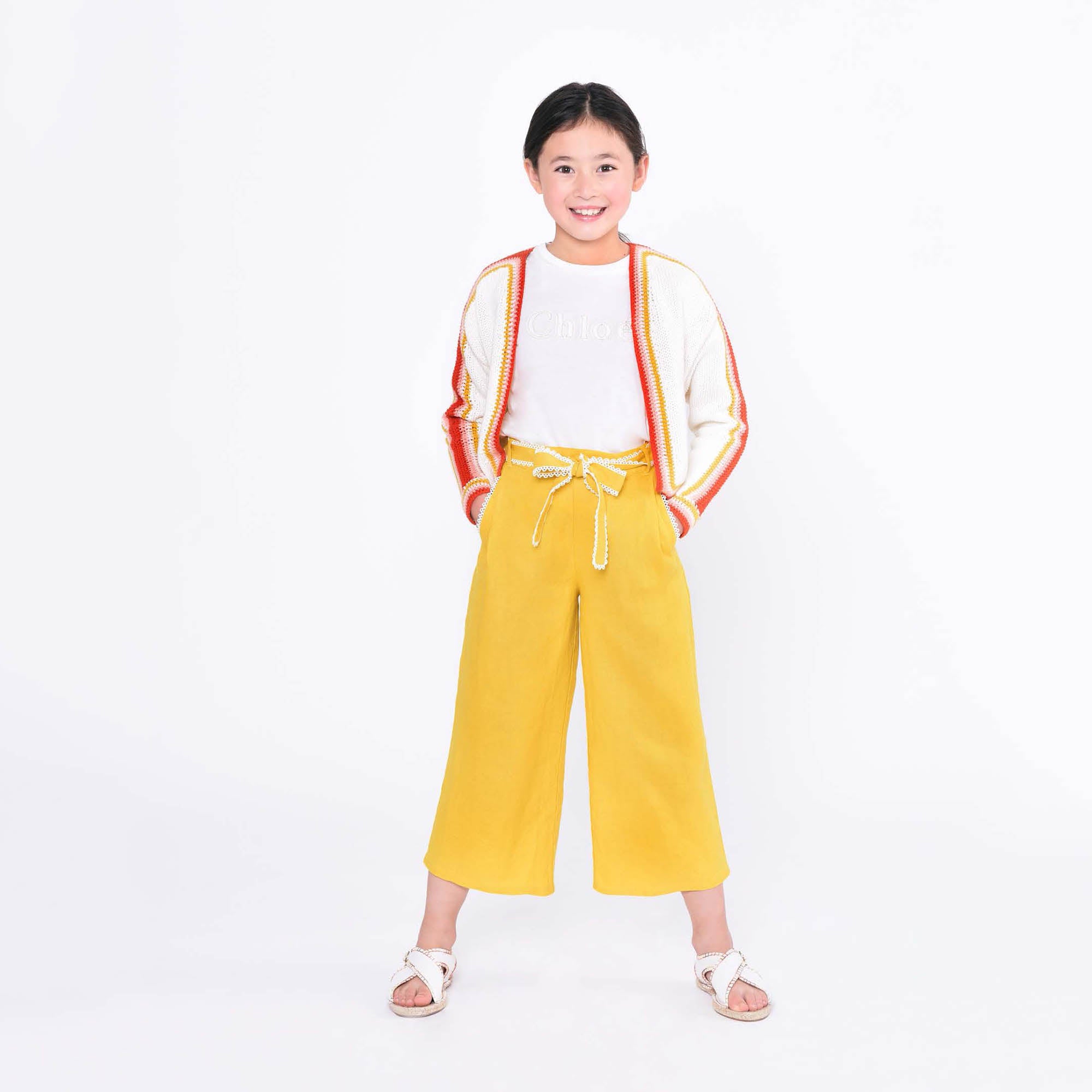 Girls White Logo Cotton T-Shirt