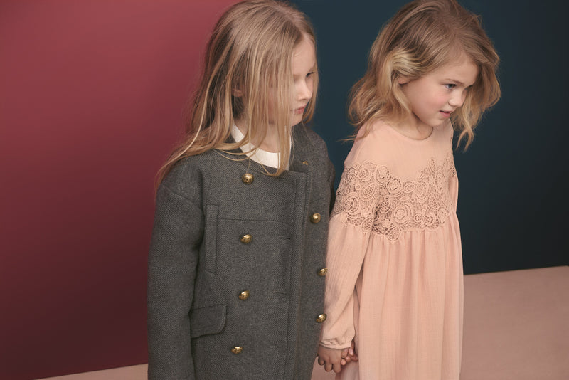 Girls Pink Lace Trims Rib Cuffs Dress - CÉMAROSE | Children's Fashion Store - 2
