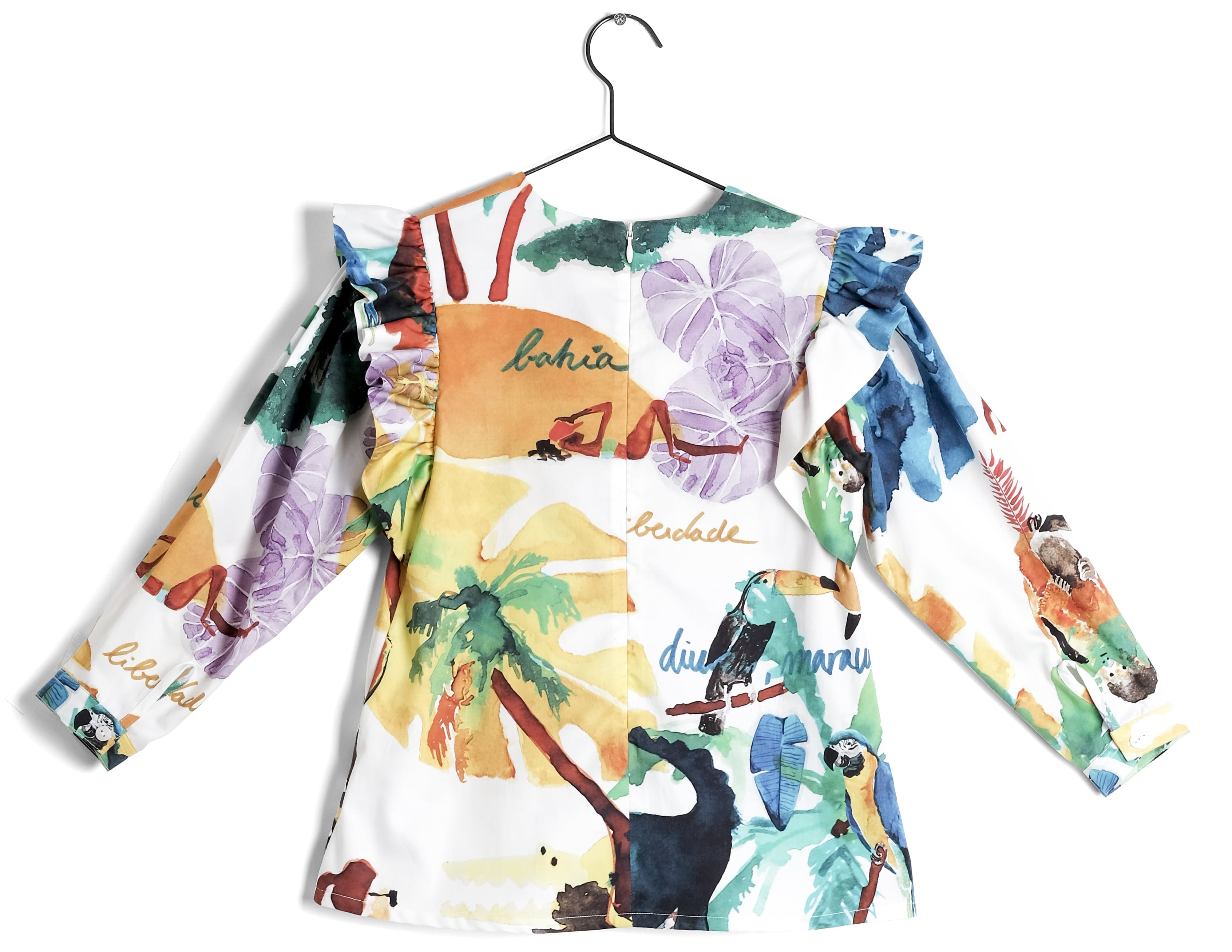 Girls Multicolor Frill Detail Cotton Shirt