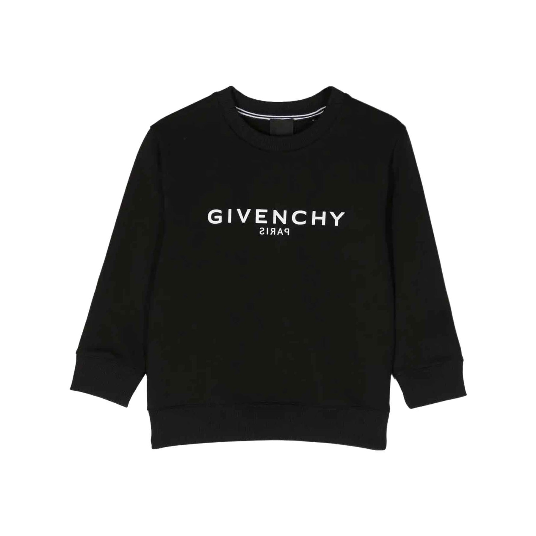 Boys & Girls Black Logo Cotton Sweatshirt