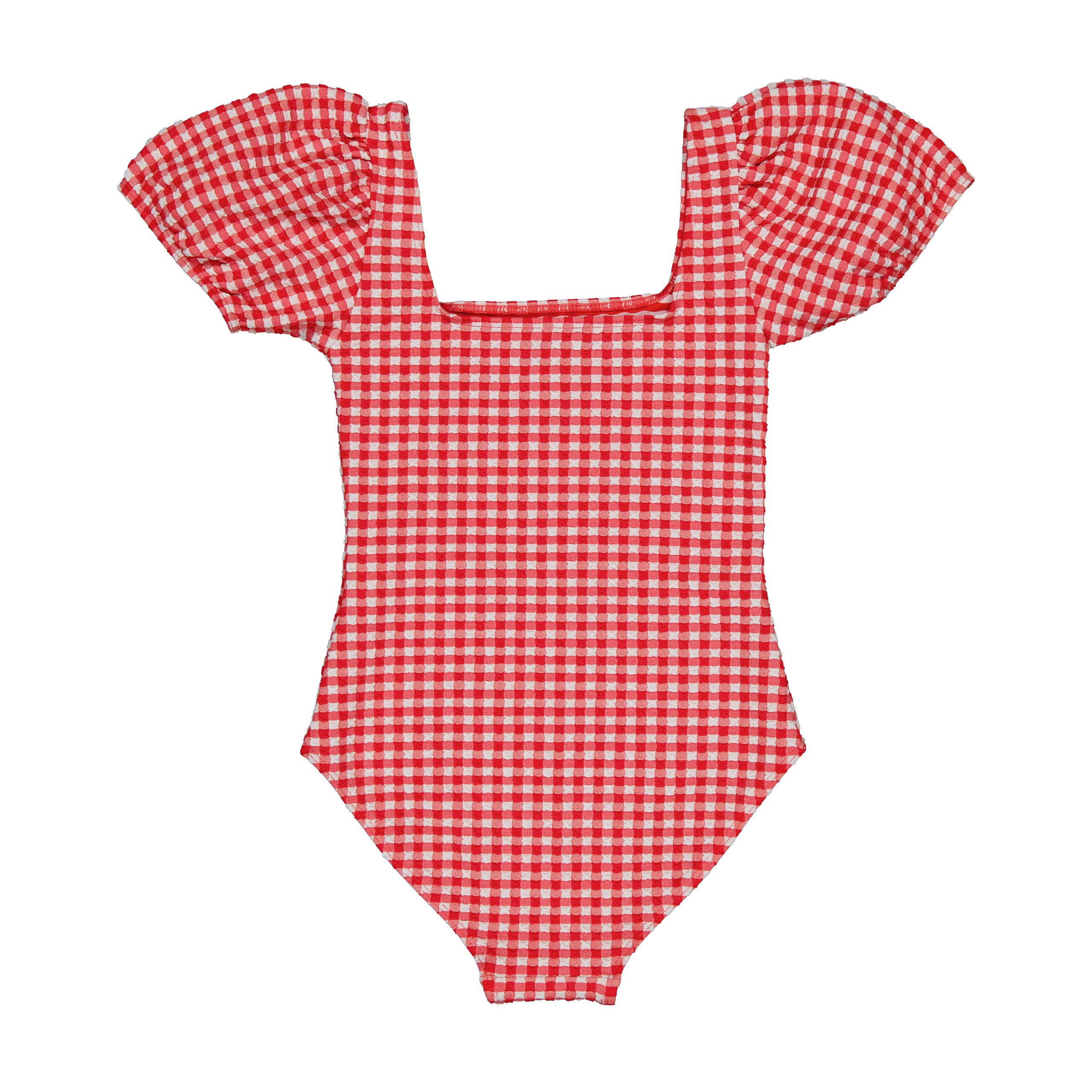Girls Red Check UV Protective Swimsuit(UPF50+)