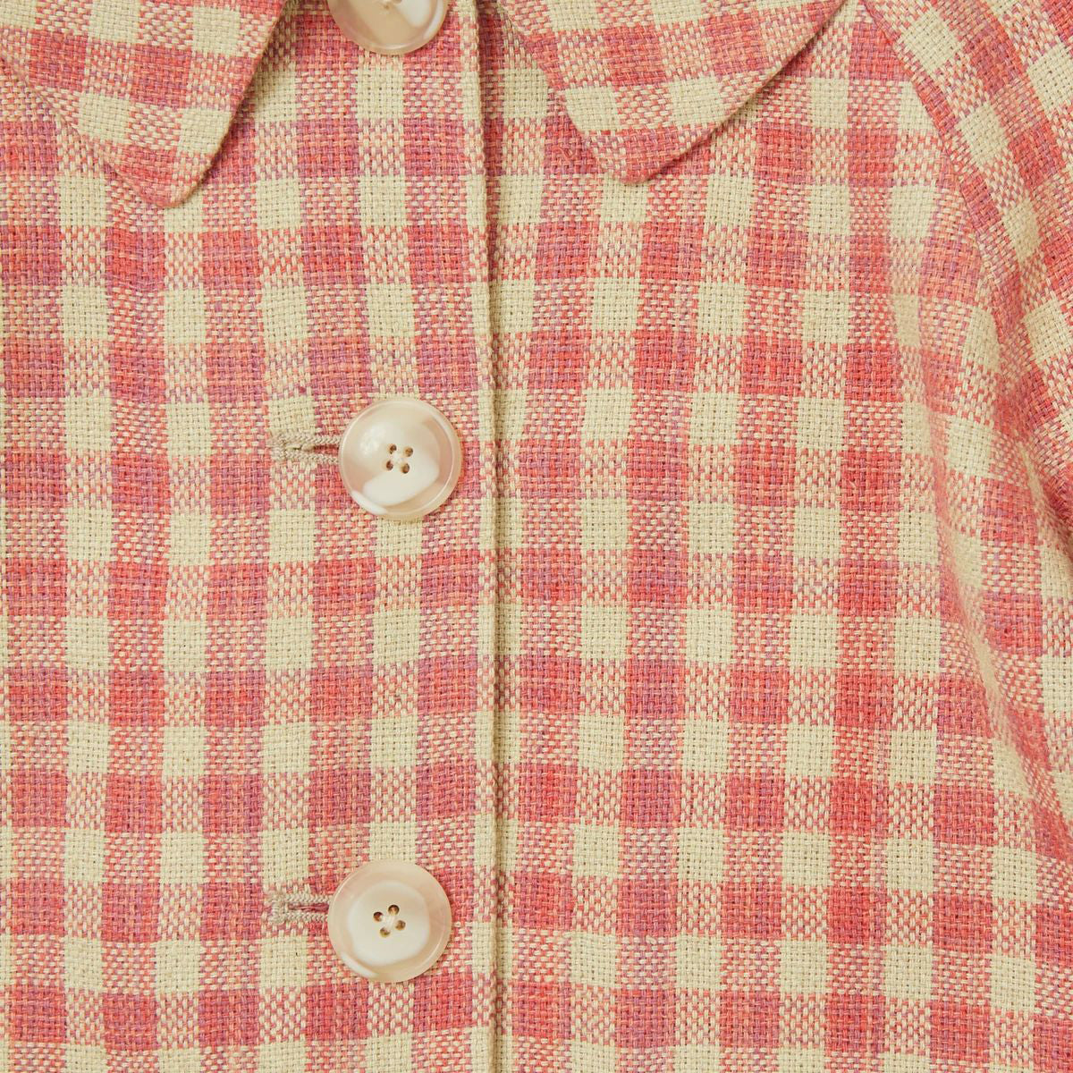 Girls Pink Check Coat