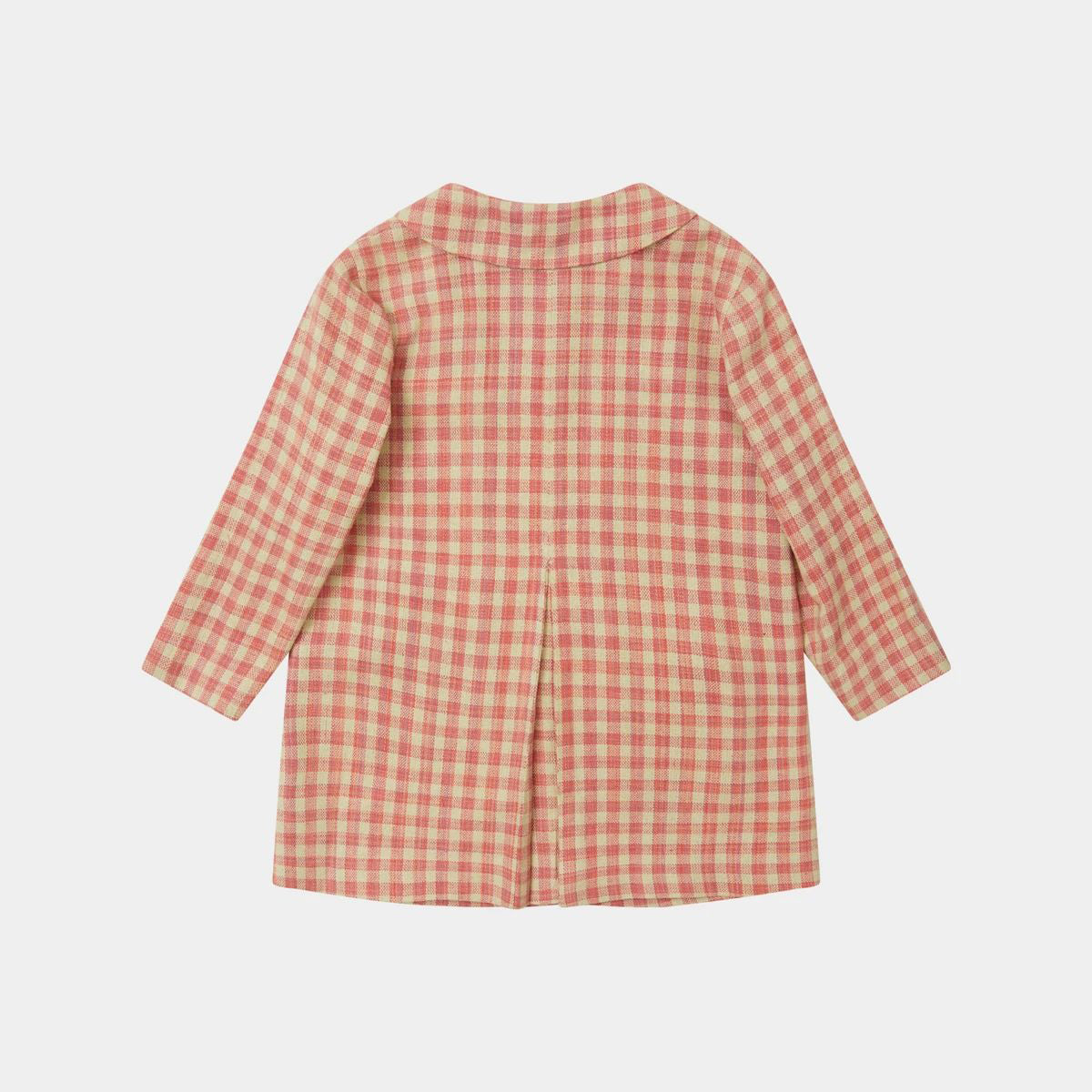 Girls Pink Check Coat