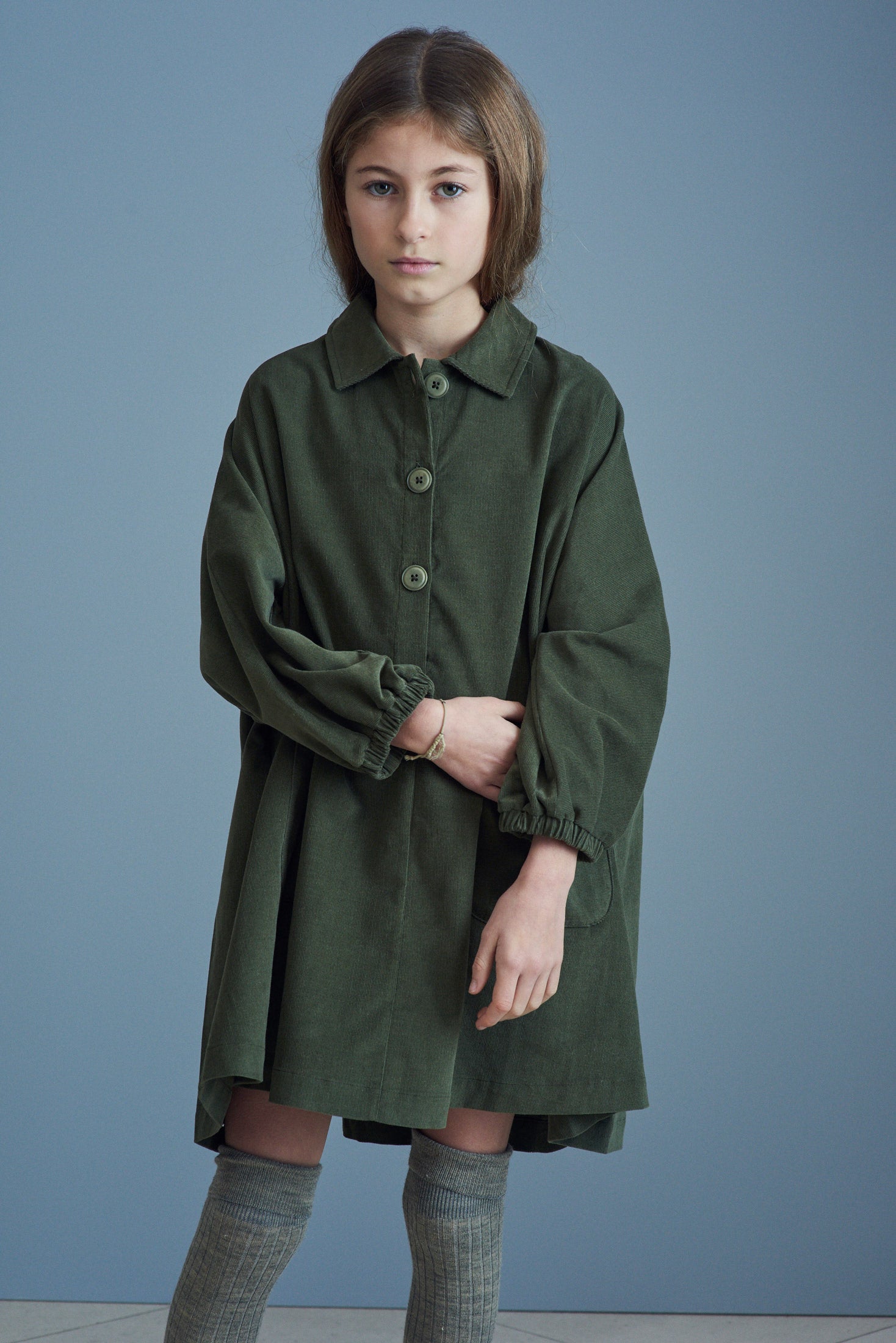 Girls Green Cotton Dress