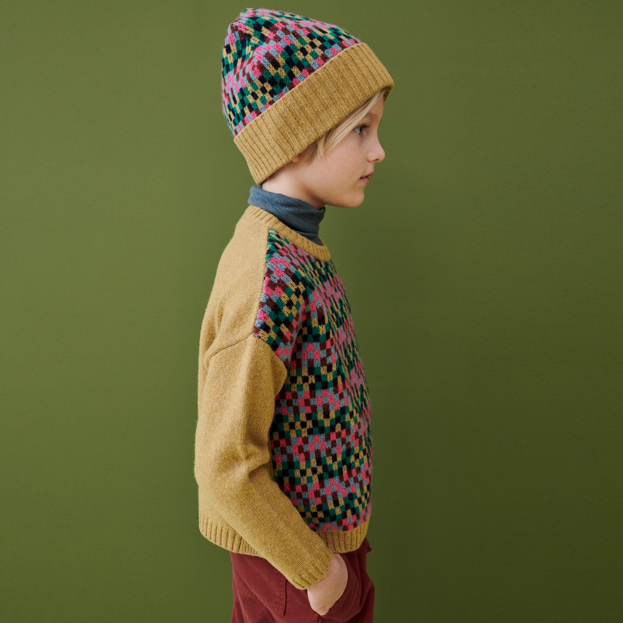 Boys & Girls Yellow Wool Sweater